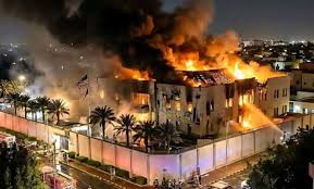 سعودی عرب: امریکی سفارت خانے پر ڈرون حملہ، دھماکے کے بعد آگ بھڑک اٹھی