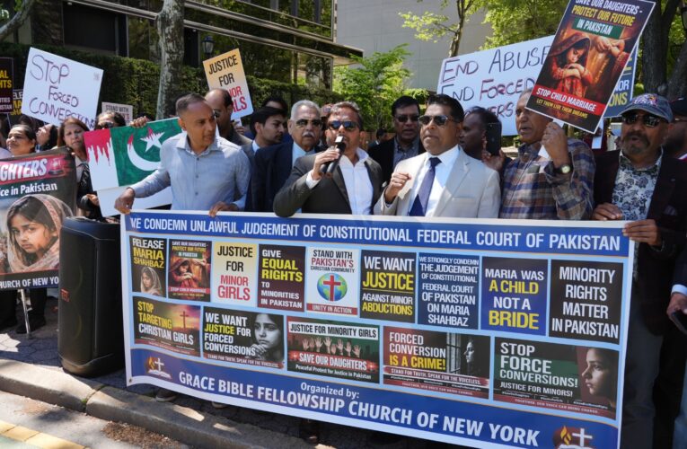Peaceful Protest Held Outside United Nations for Recovery of 12-Year-Old Maria Shahbaz by Grace Bible Fellowship Church of New York