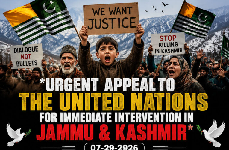 Kashmiri American Community Urges United Nations to Intervene in Jammu & Kashmir, Calls for UN Administration and Peacekeeping Mission