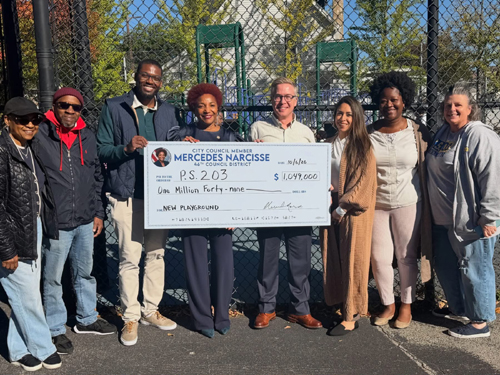 Council Member Mercedes Narcisse Announces $1.049 Million Funding for New Playground at P.S. 203